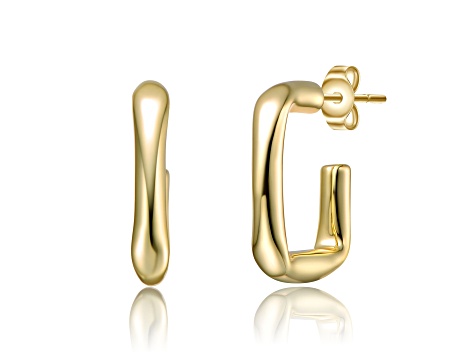 14k Gold Plated over Brass G-Shaped Hoop Earrings