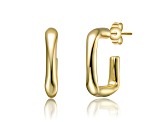 14k Gold Plated over Brass G-Shaped Hoop Earrings