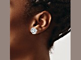Rhodium Over 14K White Gold 1.75ct. 5.5mm Cushion D E F Pure Light Moissanite Earrings
