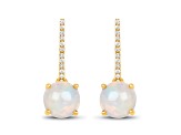 Ethiopian Opal and White Diamond 14K Yellow Gold  Drop Earrings