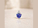 14K White Gold Trillion Tanzanite and Diamond Pendant 0.85ctw