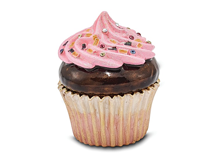 BERRIES 'N CRÈME Chocolate Cupcake Trinket Box