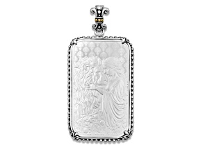 Silver Treasures by Samuel B. 1oz Una & the Lion Silver Ingot & 18k Gold Accent Bail Enhancer