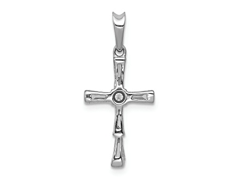 Rhodium Over 14k White Gold Diamond Cross Pendant