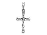 Rhodium Over 14k White Gold Diamond Cross Pendant