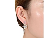 Clear Cubic Zirconia, Rhodium Plated over Sterling Silver Three Halo Drop Earrings