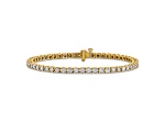 14K Yellow Gold 3.00 ct. Near Colorless Moissanite 4 Prong Tennis Bracelet