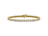 14K Yellow Gold 3.00 ct. Near Colorless Moissanite 4 Prong Tennis Bracelet