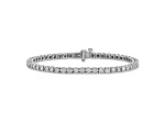 Rhodium Over 14K White Gold 3.00 ct. Near Colorless Moissanite 4 Prong Tennis Bracelet