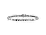 Rhodium Over 14K White Gold 3.00 ct. Near Colorless Moissanite 4 Prong Tennis Bracelet