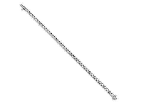 Rhodium Over 14K White Gold 3.00 ct. Near Colorless Moissanite 4 Prong Tennis Bracelet