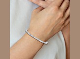 Rhodium Over 14K White Gold 3.00 ct. Near Colorless Moissanite 4 Prong Tennis Bracelet