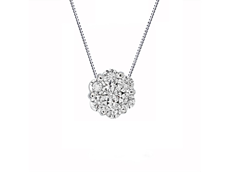 0.25ctw Diamond Cluster Pendant in 14k White Gold
