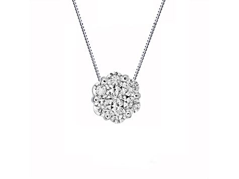 0.25ctw Diamond Cluster Pendant in 14k White Gold