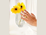 Square Cushion Lab Created Yellow Sapphire 18K Yellow Gold Over Sterling Silver Ring 2.90ctw