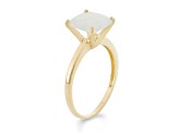 Princess Cut Lab Created Opal 10K Yellow Gold Ring 1.50ctw