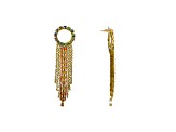 Off Park® Collection, Gold-Tone Crystal Circle-Top Fringe Earrings.