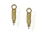 Off Park® Collection, Gold-Tone Crystal Circle-Top Fringe Earrings.