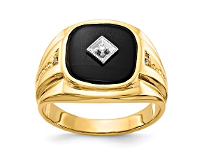 10K Yellow Gold Diamond Men's Ring
