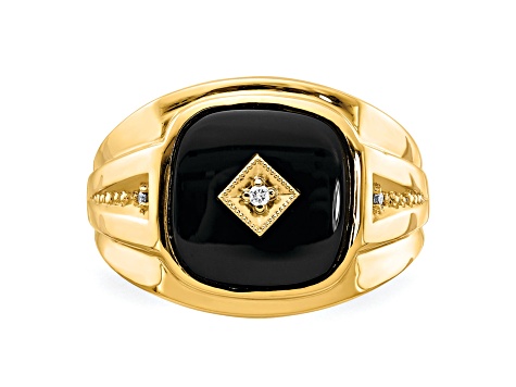 10K Yellow Gold Diamond Men's Ring