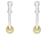 Judith Ripka 1.00ctw Bella Luce® Two-Tone 14k Gold Clad And Rhodium Over Sterling Silver Earrings