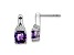 Rhodium Over 10k White Gold 2.5ctw Amethyst February Birthstone and Diamond Dangle Earrings