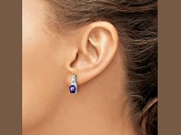 Rhodium Over 10k White Gold 2.5ctw Amethyst February Birthstone and Diamond Dangle Earrings