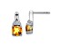 Rhodium Over 10k White Gold 2.5ctw Citrine November Birthstone and Diamond Dangle Earrings