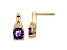 10k Yellow Gold 2.5ctw Amethyst February Birthstone and Diamond Dangle Earrings