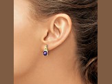 10k Yellow Gold 2.5ctw Amethyst February Birthstone and Diamond Dangle Earrings