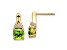 10k Yellow Gold 2.5ctw Peridot August Birthstone and Diamond Dangle Earrings