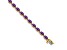 14K Two-tone Gold 6x4mm Oval Amethyst Bracelet