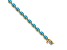 14K Two-tone Gold 6x4mm Oval Blue Bracelet