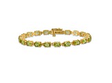 14K Two-tone Gold 6x4mm Oval Peridot Bracelet