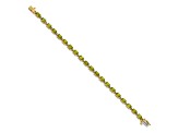 14K Two-tone Gold 6x4mm Oval Peridot Bracelet