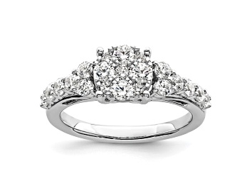 Picture of Rhodium Over 14K White Gold Lab Grown Diamond VS/SI GH, Cluster Ring 1.028ctw