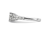 Rhodium Over 14K White Gold Lab Grown Diamond VS/SI GH, Cluster Ring 1.028ctw