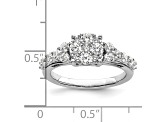 Rhodium Over 14K White Gold Lab Grown Diamond VS/SI GH, Cluster Ring 1.028ctw