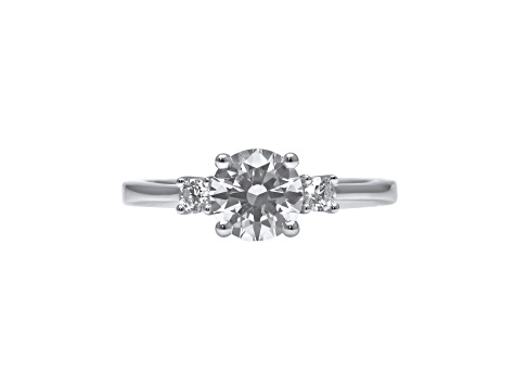 Round White Lab Grown Diamond Ring 14K White Gold 1.15ctw