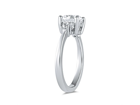 Round White Lab Grown Diamond Ring 14K White Gold 1.15ctw