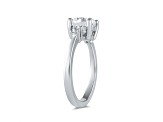 Round White Lab Grown Diamond Ring 14K White Gold 1.15ctw