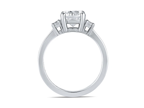 Round White Lab Grown Diamond Ring 14K White Gold 1.15ctw