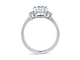 Round White Lab Grown Diamond Ring 14K White Gold 1.15ctw