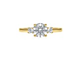 Round White Lab Grown Diamond Ring 14K Yellow Gold 1.15ctw