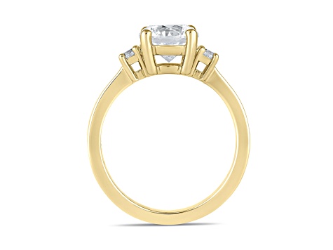Round White Lab Grown Diamond Ring 14K Yellow Gold 1.15ctw