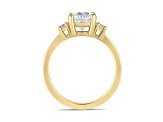 Round White Lab Grown Diamond Ring 14K Yellow Gold 1.15ctw