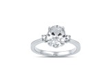 Oval White Lab Grown Diamond Ring 14K White Gold 1.15ctw