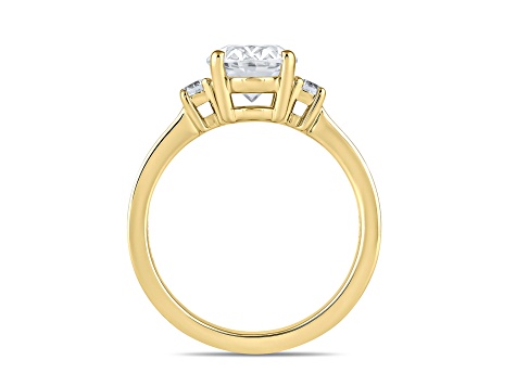 Oval White Lab Grown Diamond Ring 14K Yellow Gold 1.15ctw