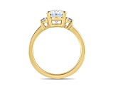 Oval White Lab Grown Diamond Ring 14K Yellow Gold 1.15ctw