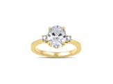 Oval White Lab Grown Diamond Ring 14K Yellow Gold 1.15ctw
